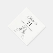 21モダンエレガント歳の誕生日パーティーにシックな応援 スタンダードカクテルナプキン (角)