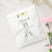 21モダンエレガント歳の誕生日パーティーにシックな応援 フェイバーバッグ (封をした状態)