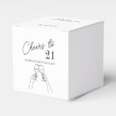 21モダンエレガント歳の誕生日パーティーにシックな応援 フェイバーボックス (正面サイド)