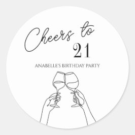 21モダンエレガント歳の誕生日パーティーにシックな応援 ラウンドシール