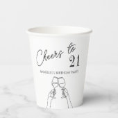 21モダンエレガント歳の誕生日パーティーにシックな応援 紙コップ (裏面)