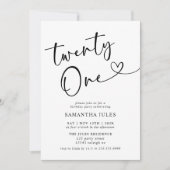 21モダンエレガント歳の誕生日パーティー 招待状 (正面)