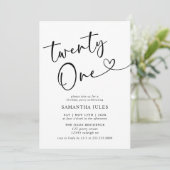 21モダンエレガント歳の誕生日パーティー 招待状 (スタンド正面)
