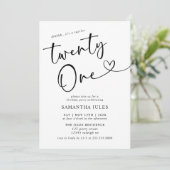 21モダンエレガント歳の誕生日パーティー 招待状 (スタンド正面)