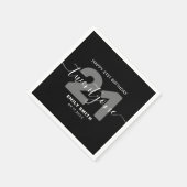 21モダンエレガント歳の誕生日 スタンダードカクテルナプキン (角)