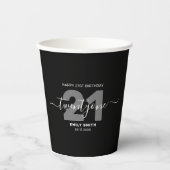 21モダンエレガント歳の誕生日 紙コップ (正面)