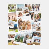 21モダン写真スクラップブックフォトコラージュ フリースブランケット (正面)