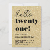 21モダン歳の誕生日 招待状 (正面)