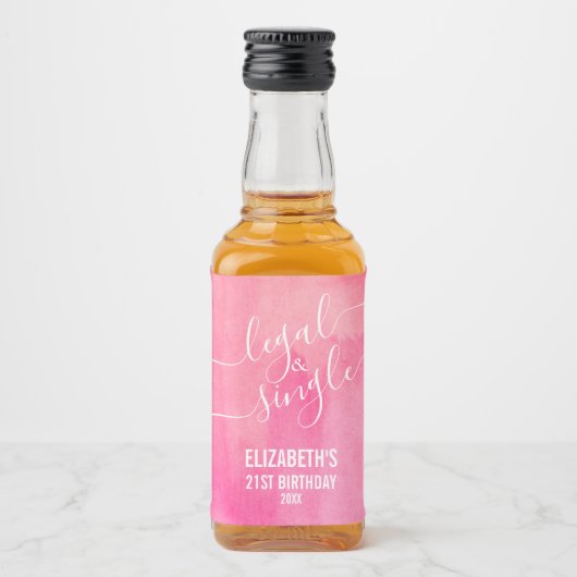 21リーガルおよびピ独身のンクカスタムミニ リキュールボトルラベル (正面)