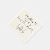 21レトロハンドケーキ書ボー描誕生日 スタンダードカクテルナプキン (角)