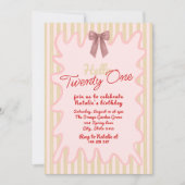 21レトロ手弓絵を描波状フレーム誕生日 招待状 (正面)