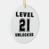 21レベルのロック解除誕生日 セラミックオーナメント (右)