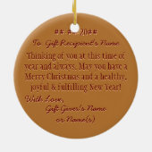 21世紀のジョセフィーヌ・ベーカーパーソナライズされたー セラミックオーナメント (裏面)