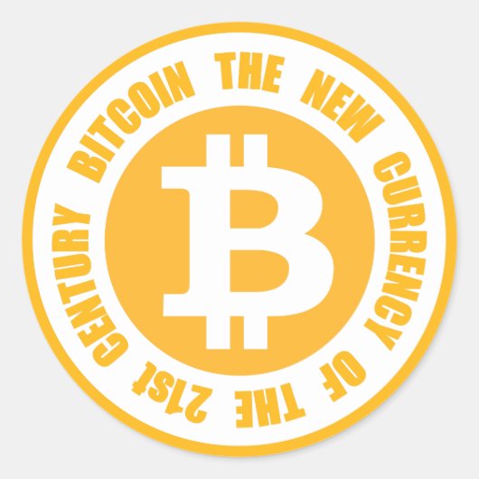 21世紀の新しい通貨をビットコイン ラウンドシール (正面)