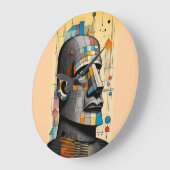 21世紀モアイ – ケン・ゲージ・ティキ・アート ラージ壁時計 (傾斜)