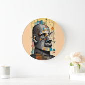 21世紀モアイ – ケン・ゲージ・ティキ・アート ラージ壁時計 (ホーム)