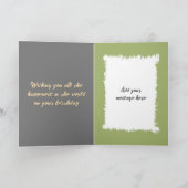 21今日の写真を追加し、灰色の茶色の誕生日に名前 カード (内部)