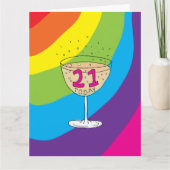 21今日の誕生日カード空白の、内部の自己 カード (正面)