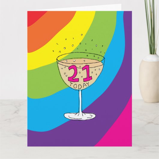 21今日の誕生日カード空白の、内部の自己 カード (正面)