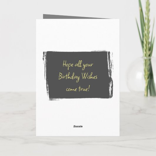 21今日は彼の灰色の黄色の誕生日の写真を追加 カード (裏面)