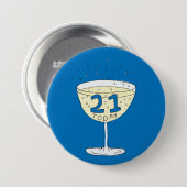 21今日ピンバッジブルー21日パーティー 缶バッジ (正面&裏面)