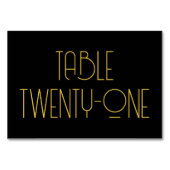 21以上のブラックおよび金ゴールドアールデコ テーブルナンバー (裏面)