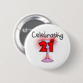 21個のTシャツおよびギフトを祝うカクテル 缶バッジ (正面&裏面)