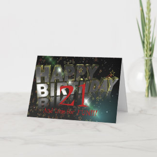 21及びおもしろい誕生日カード カード