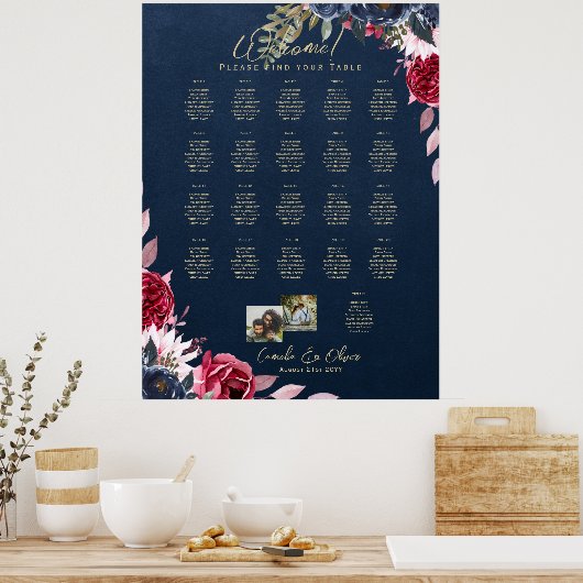 21台の座席表の写真の歓迎の名結婚前 ポスター (キッチン)