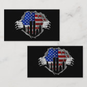 21周年忘れを迎えないアメリカ国旗ch 名刺 (正面/裏面)