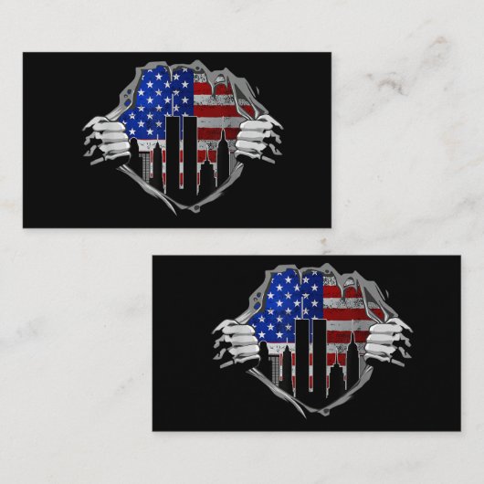 21周年忘れを迎えないアメリカ国旗ch 名刺 (正面/裏面)