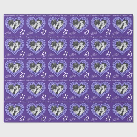 21周年結婚紫色のアイオライト写真 ラッピングペーパー (フラット)