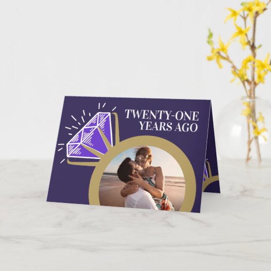 21周年結婚記念写真カード カード (黄色い花)