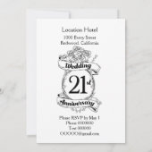 21周年結婚記念日の花 招待状 (裏面)