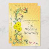 21周年結婚記念日パーティー招待状 招待状 (正面/裏面)