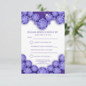 21周年結婚記念日パーティー ハート 紫 出欠カード (スタンド正面)