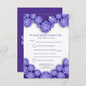 21周年結婚記念日パーティー ハート 紫 出欠カード (正面/裏面)