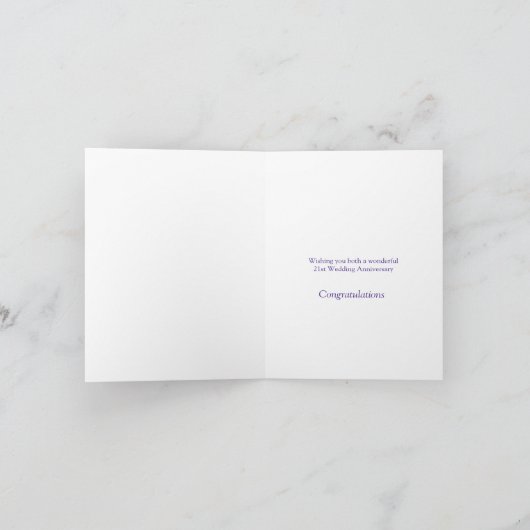 21周年記念のアイオライトのハートの姉妹へのカード カード (内部)