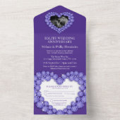 21周年記念の結婚写真　紫色のイオライト オールインワン招待状 (内側)
