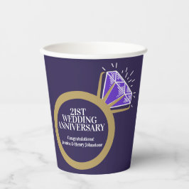 21周年記念アイオ結婚ライトおもしろい事実パープル 紙コップ