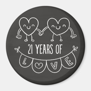 21周年記念ギフトチョークハート マグネット