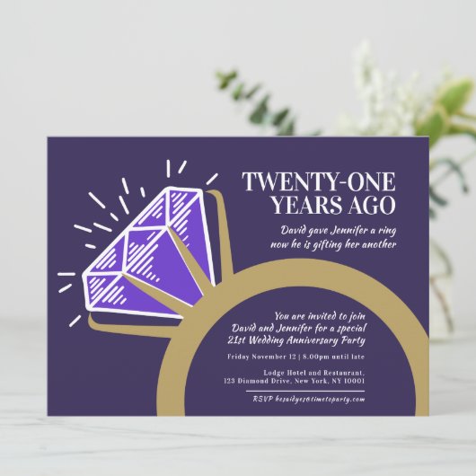 21周年記念パーティー石リンググラフィック 招待状 (スタンド正面)