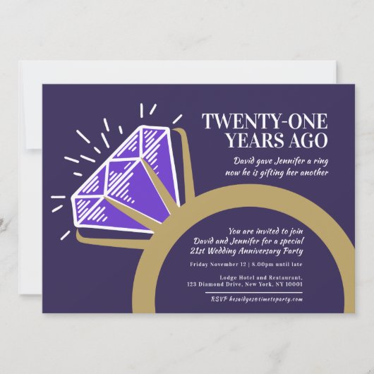 21周年記念パーティー石リンググラフィック 招待状 (正面)