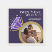 21周年記念パーティーIolite紫色のリング写真 スタンダードカクテルナプキン (正面)