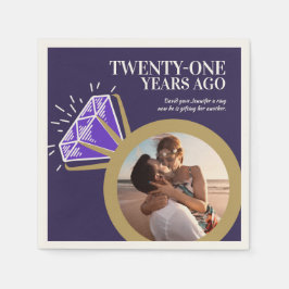 21周年記念パーティーIolite紫色のリング写真 スタンダードカクテルナプキン