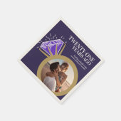 21周年記念パーティーIolite紫色のリング写真 スタンダードカクテルナプキン (角)