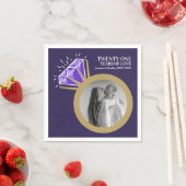 21周年記念パーティーIolite紫色のリング写真 スタンダードカクテルナプキン (インサイチュ)