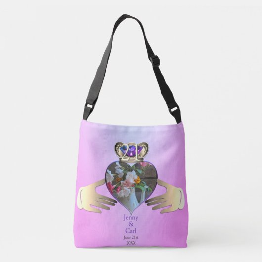 21周年記念結婚のクロドーフ写真 クロスボディバッグ (裏面)