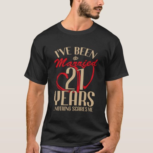 21周年記念結婚カップル21結婚した年 Tシャツ (正面)