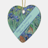 21周年記念結婚ブルーアイリス花 セラミックオーナメント (左)